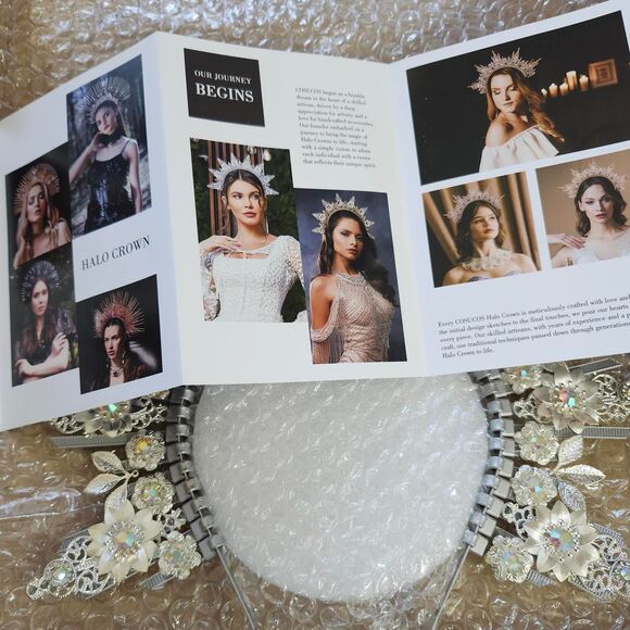 Halo Crown Gold Headpiece Moon Crown - Picture 2 of 6